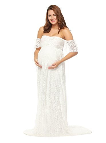 maternity cold shoulder floor length dress